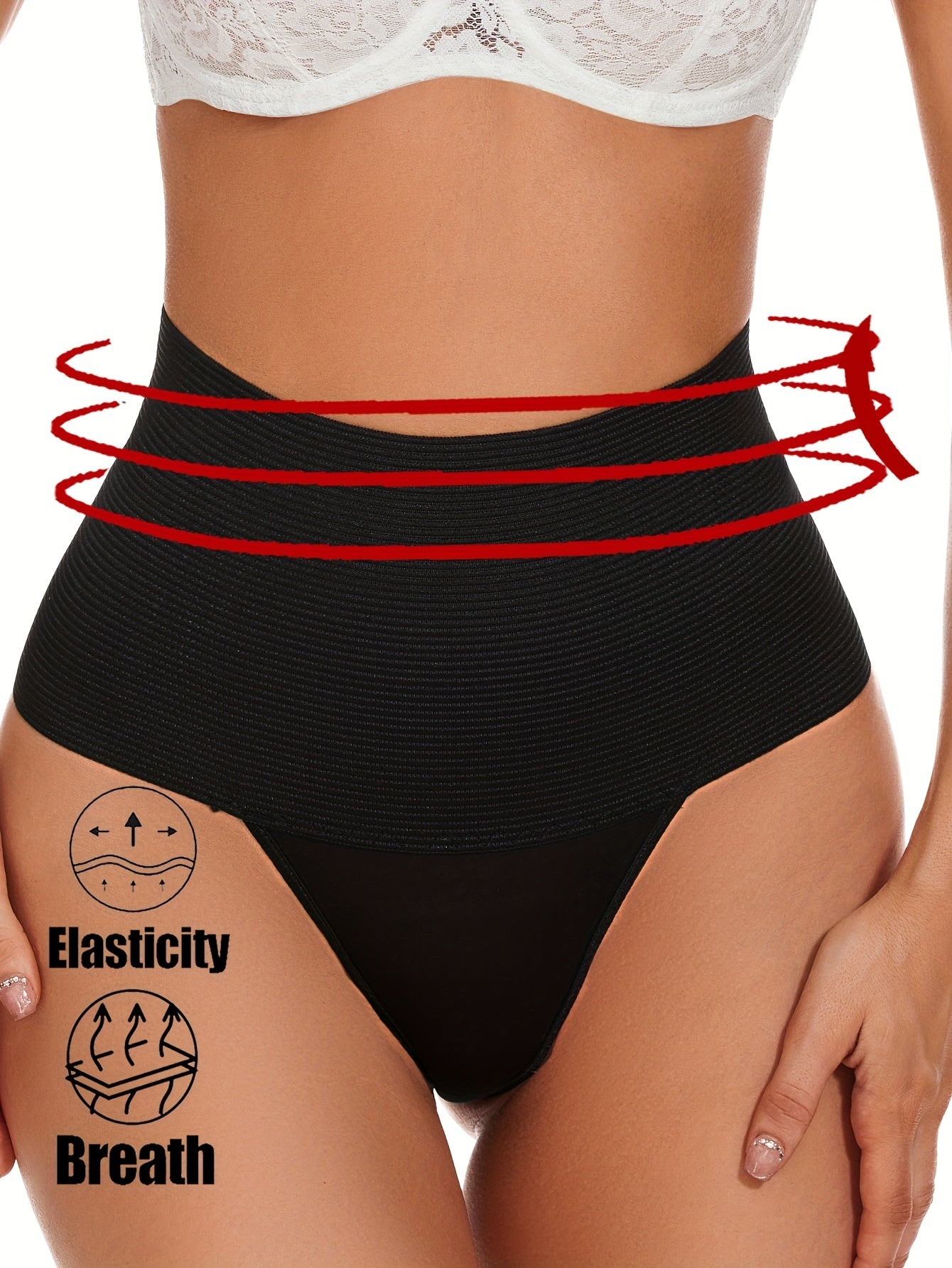 High Waist Shaping Thongs Tummy Control Compression Panties