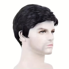 Men's Daily Wear Curly Short Fiber Hair Wig
