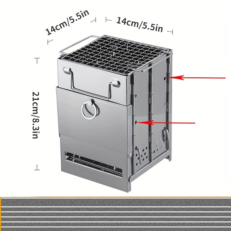 Stainless Steel BBQ Grill Outdoor Camping Firewood Stove