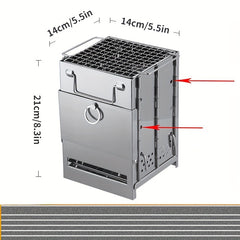 Stainless Steel BBQ Grill Outdoor Camping Firewood Stove
