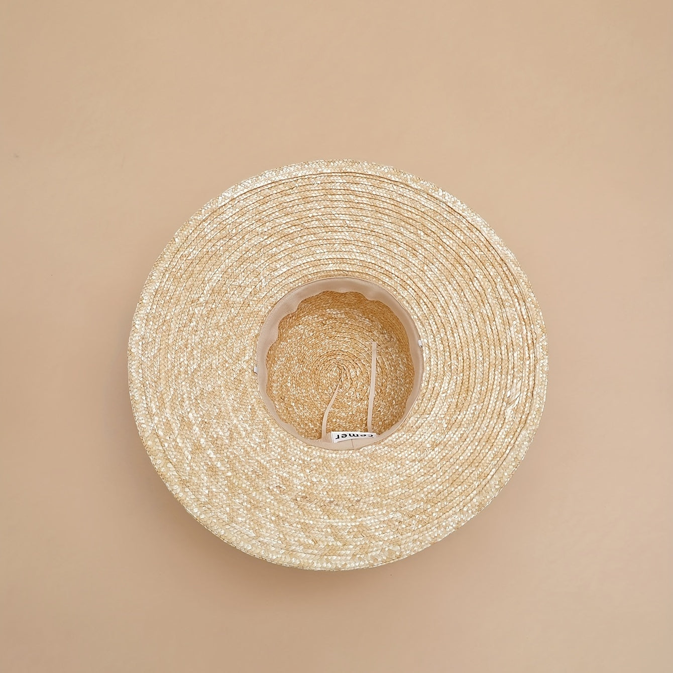 Khaki Wide Brim Straw Sun Hat for Women