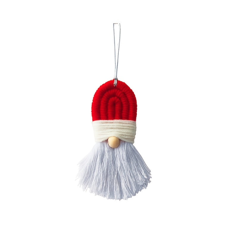 Hand Woven Tassel Pendant for Home Decor Christmas Tree Faceless Old Man