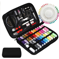 130 Piece Sewing Kit with Case - 24 Spools of Thread, Needles, Scissors, Thimble