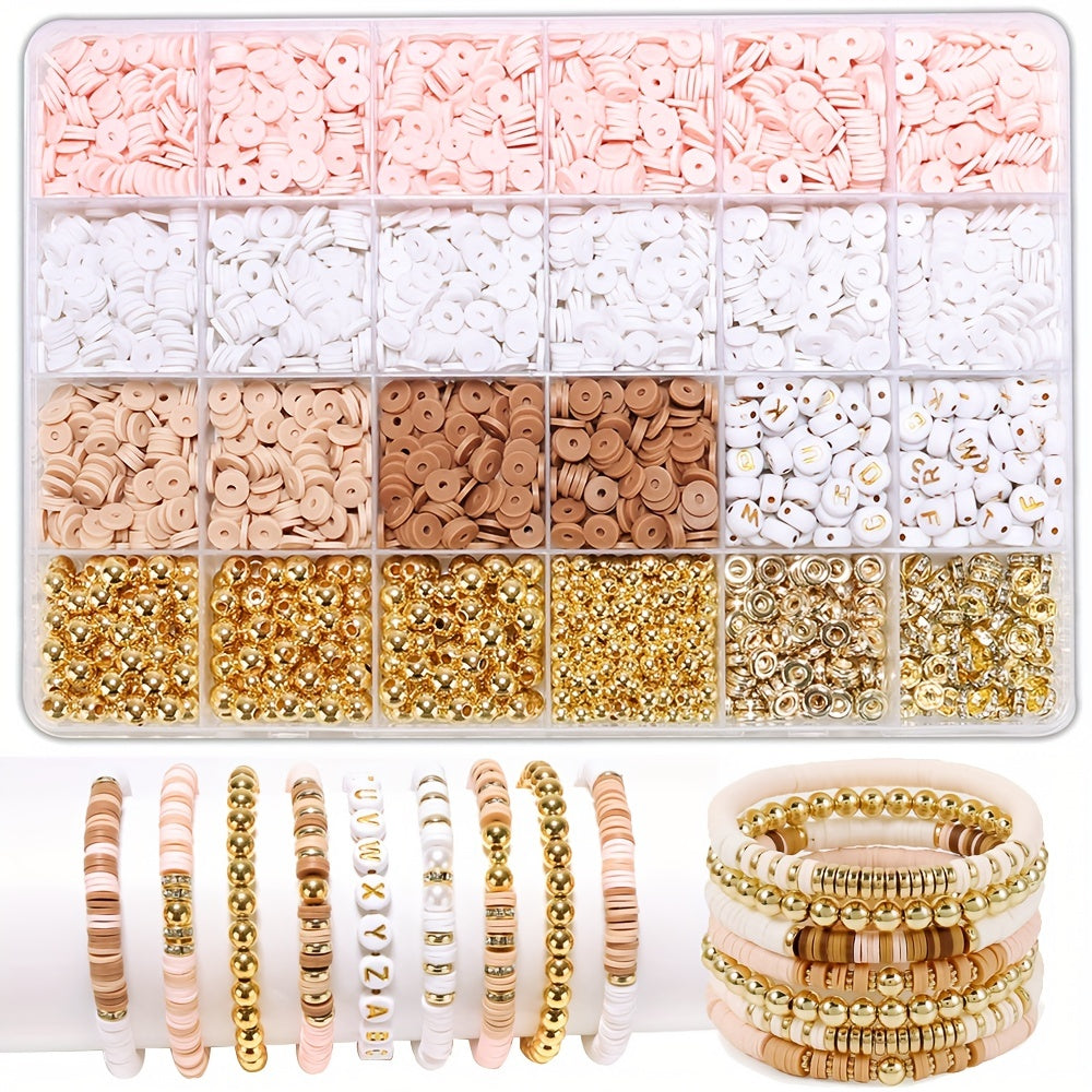 Boho Clay Beads Bracelet Kit Friendship Bracelet Making Kit For Women