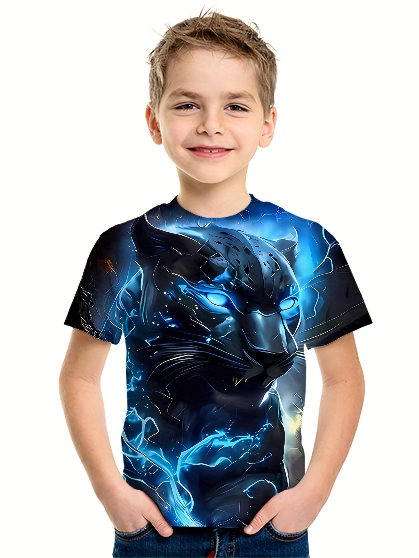 Boys' 3D Animal Graphic T Shirt Active Summer Fun