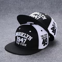 Brooklyn York Pattern Hip Hop Snapback Cap Streetwear Flat Brim Baseball Cap