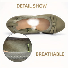 Women's Bowknot Ballet Flats Soft Sole Slip On Shoes Comfy Flat Shoes