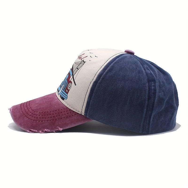 Vintage Washed Truck Baseball Cap Distressed Casual Peaked Cap