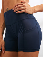High Waist Yoga Shorts With Pocket