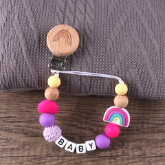 Rainbow Beech Clip Baby Silicone Puffer Chain - Cute and Colorful Accessory