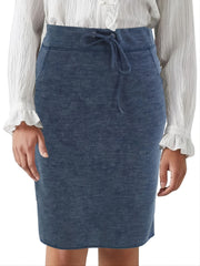 Drawstring Pocket Pencil Skirt High Waist Fall & Winter