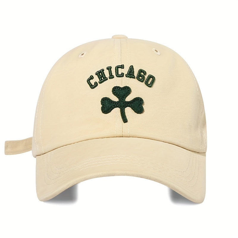 Lucky Clover Embroidered Baseball Cap Cotton Dad Hats
