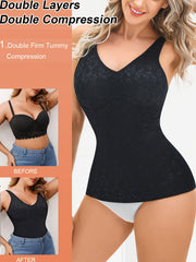 Lace Decor Shapewear Compression Body Shaper Sleeveless Top
