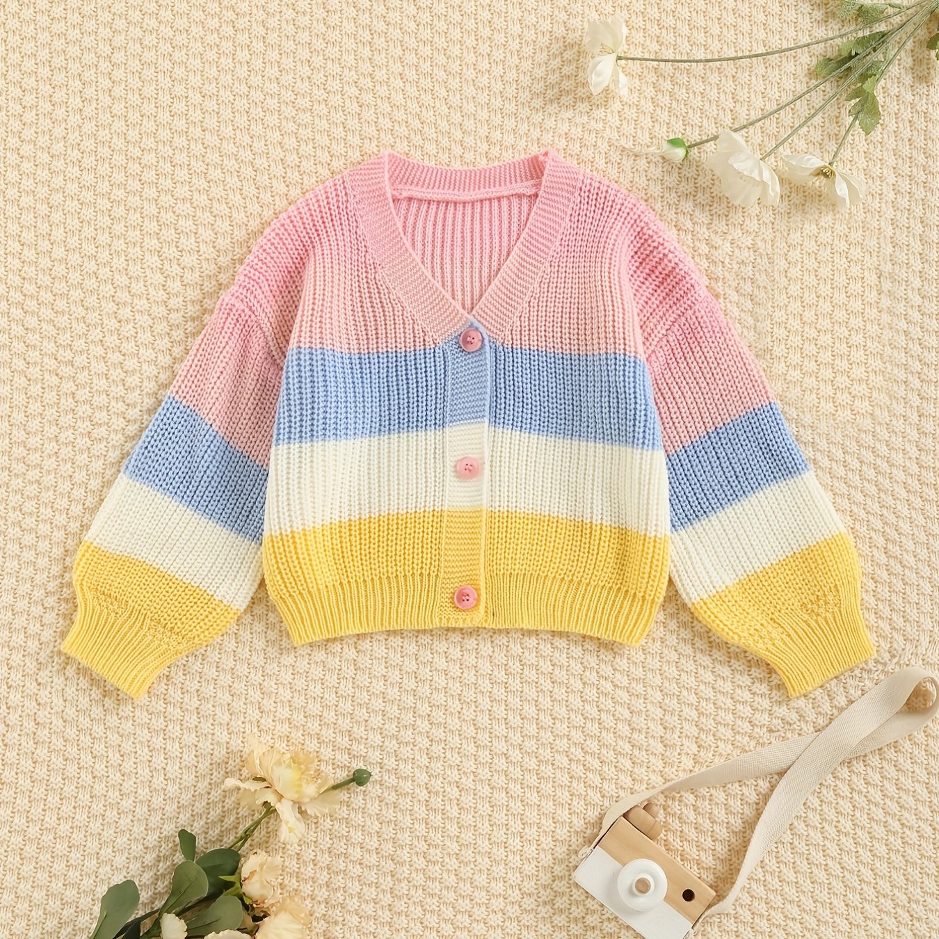 Toddler Girls Rainbow Knit Cardigan Top Kids Summer Clothes