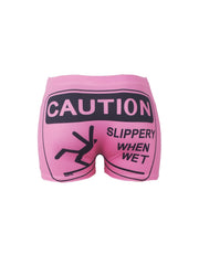 Graphic Print Skinny Shorts for Women