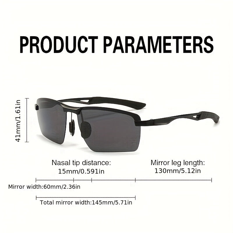 Night Driving Glasses For Men Anti Glare Polarized Metal Frame Sunglasses