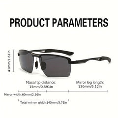 Night Driving Glasses For Men Anti Glare Polarized Metal Frame Sunglasses