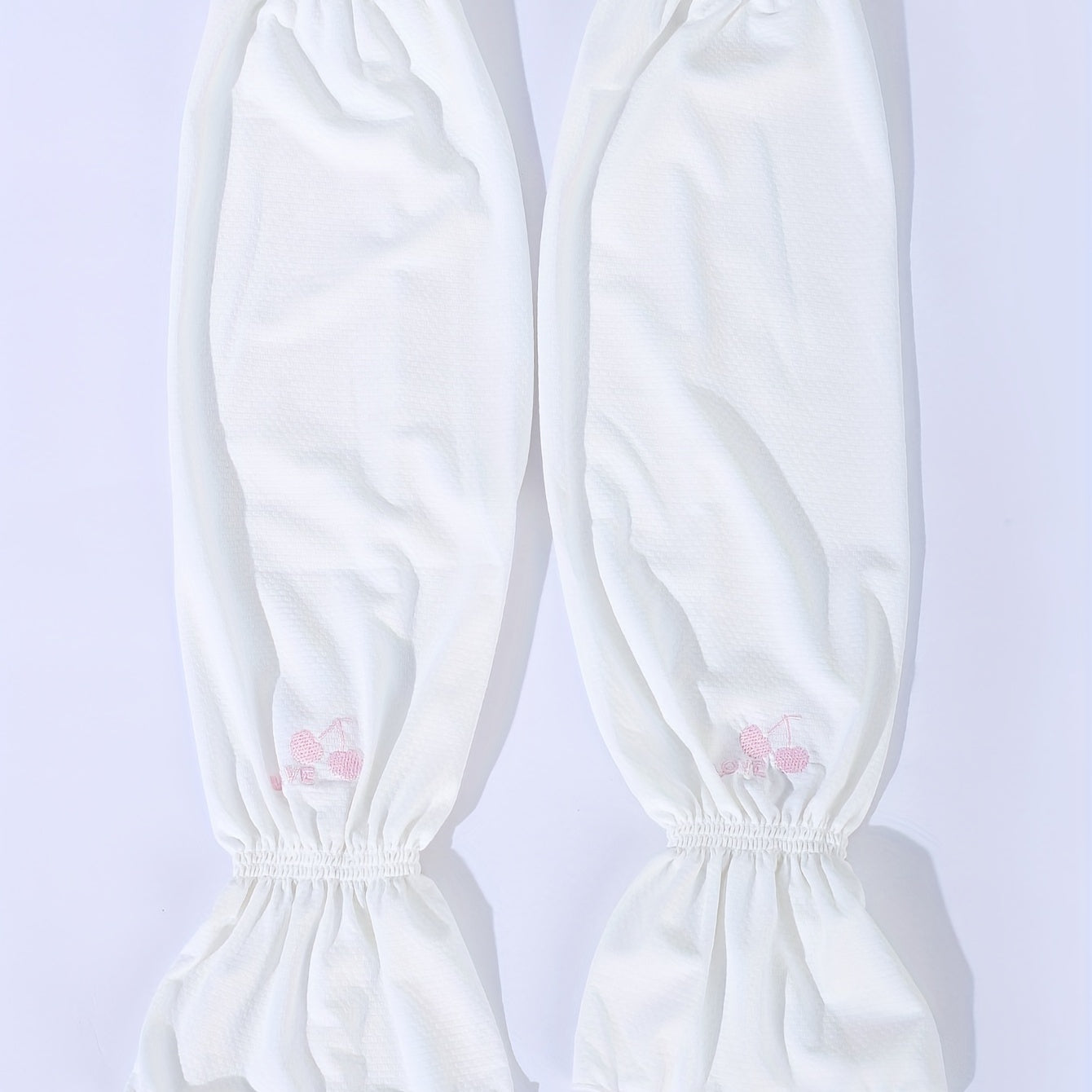 Cherry Embroidery Sleeves Soft Sunscreen Gloves UV Protection