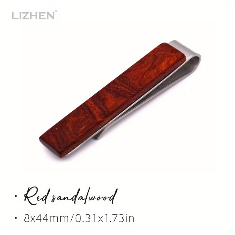 Men's Tie Clip Natural Wood Minimalist Style Business