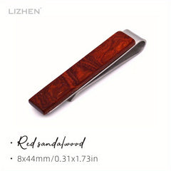 Men's Tie Clip Natural Wood Minimalist Style Business