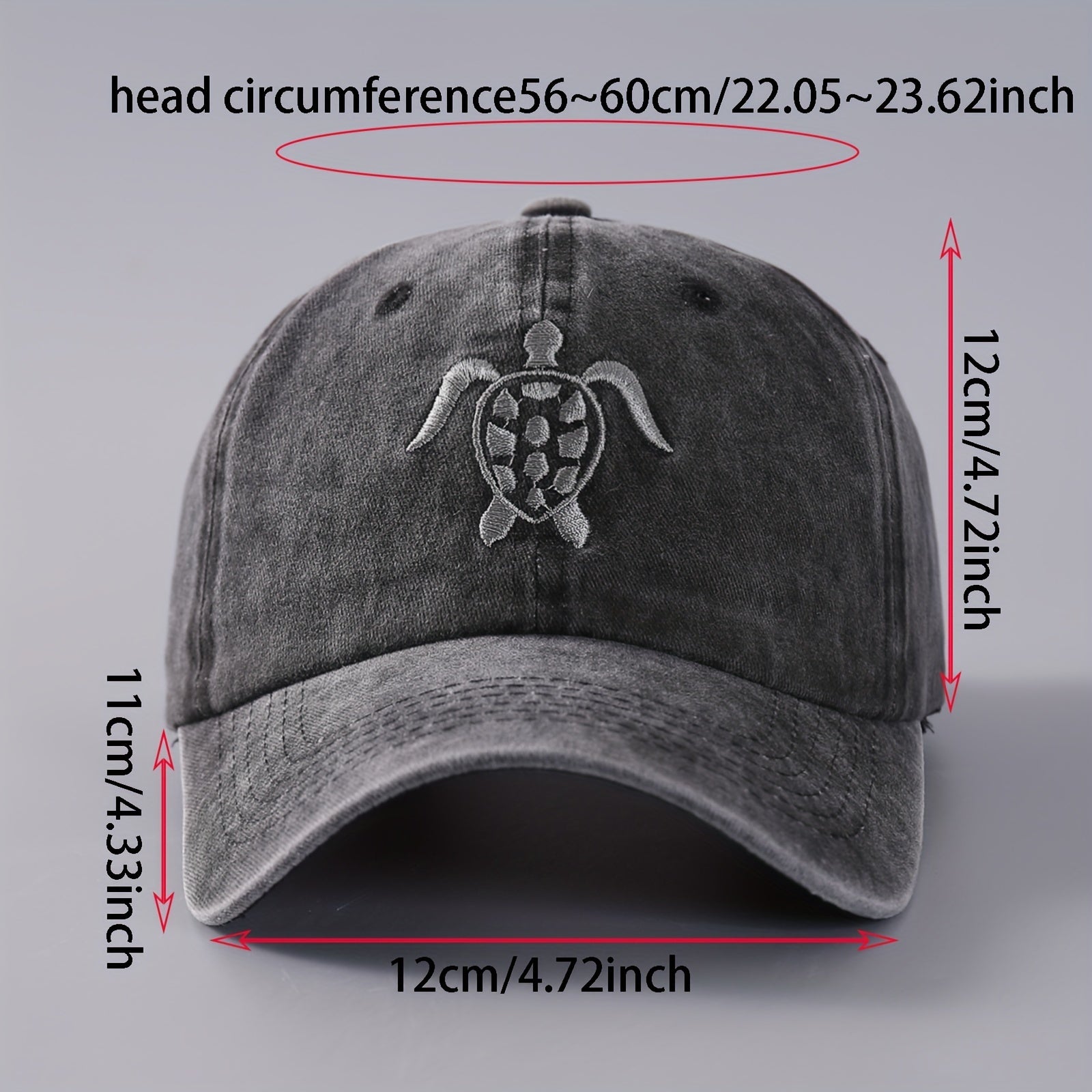 Vintage Washed Denim Baseball Cap Flying Turtle Curved Brim