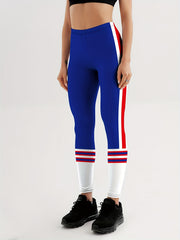 Striped Printed Sports Leggings Workout Running Fitness Pants