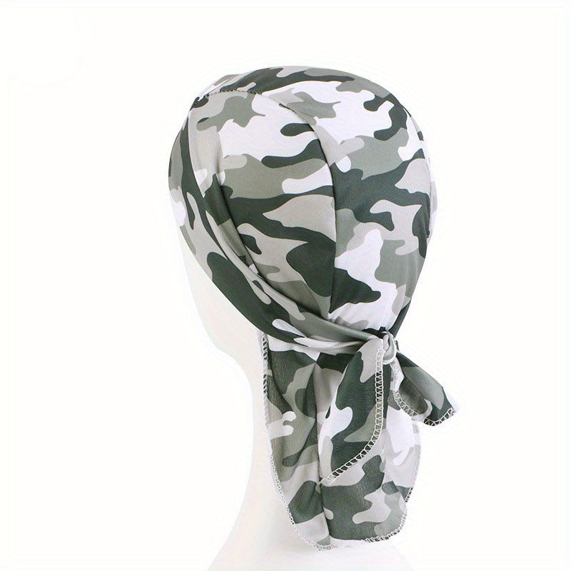 Men's Camo Print Durag Sports Bandana for Cycling