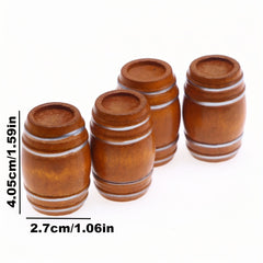 Wooden Barrel Bar Scene Props with Model Accessories Dollhouse Toy