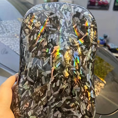 High Gloss Rainbow Holographic Forged Carbon Laser Vinyl Film PET