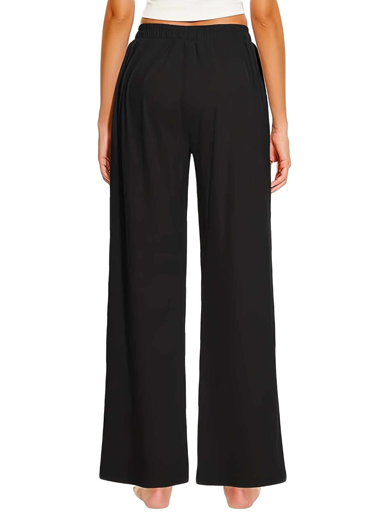 Elastic Waist Yoga Pants Loose Fit High Stretch Sporty Pants