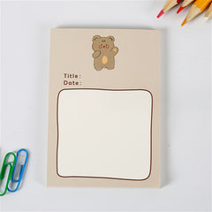 50pcs Bear Memo Pad Heart Small Book Self adhesive Tearable Sticky Notes