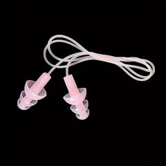 Silicone Soundproof Earplugs Waterproof Swimming With Lanyard