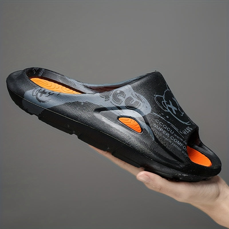Men's Anime Print Non Slip Platform Slides Soft Sole Cloud Slides