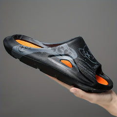 Men's Anime Print Non Slip Platform Slides Soft Sole Cloud Slides