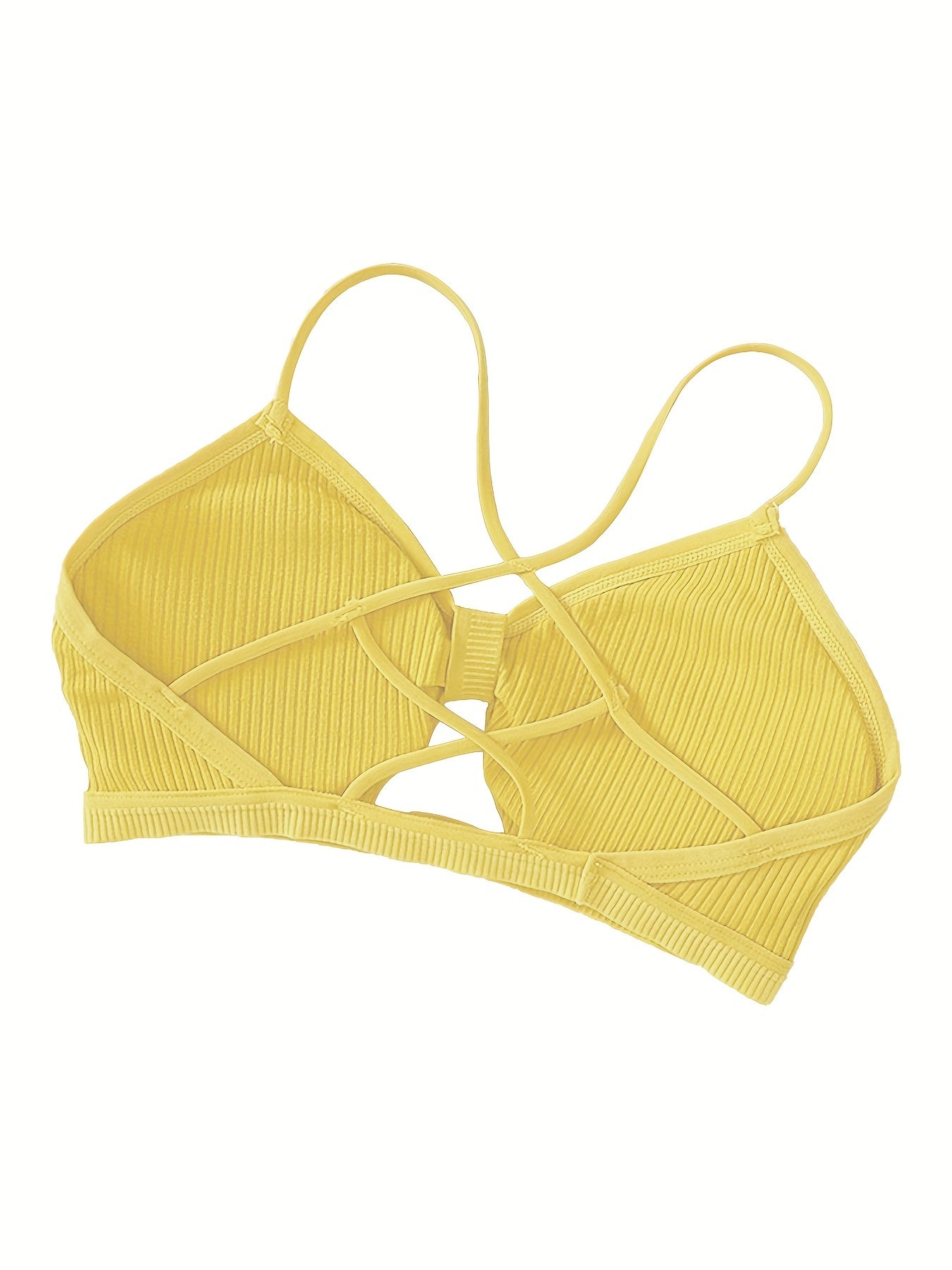 3pcs Girls Camisole Bras Ribbed Breathable Bow Shape Multiple Colors