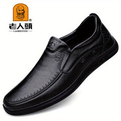 Men's Old Man Logo Loafer Shoes Non-slip Slip On