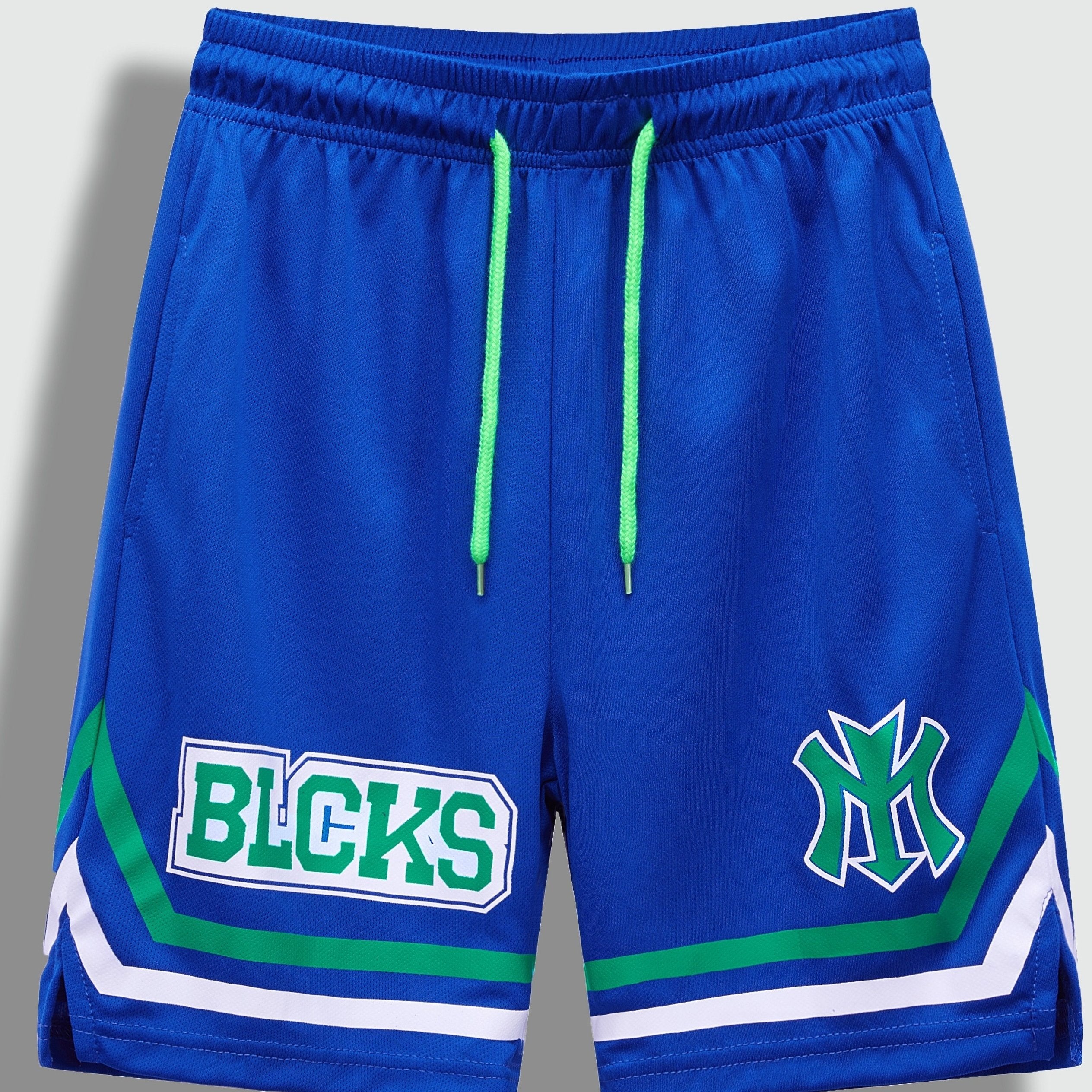 Letter Print Boys Active Shorts Quick-dry Drawstring Sports Shorts