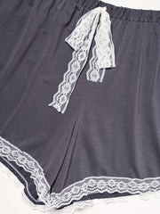 Lace Trim Pajama Set Cami Top & Shorts Women's Sleepwear