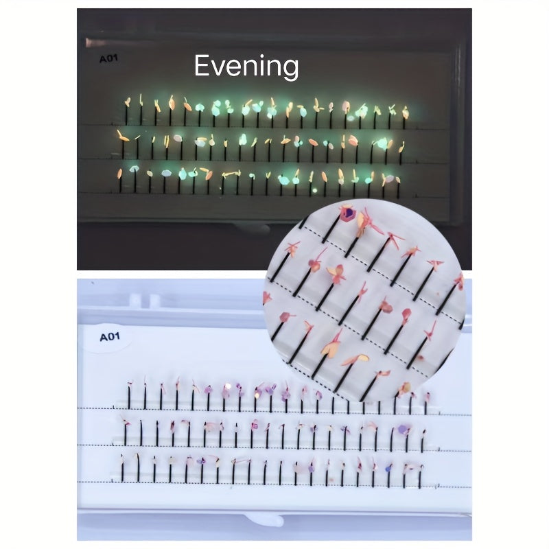 60pcs Mermaid Eyelashes Sequined Nightclub Stage Makeup False Eyelashes