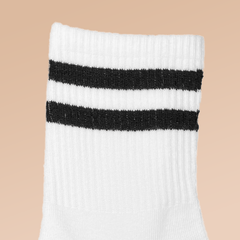 2 Pairs Women's Striped Mid Tube Socks