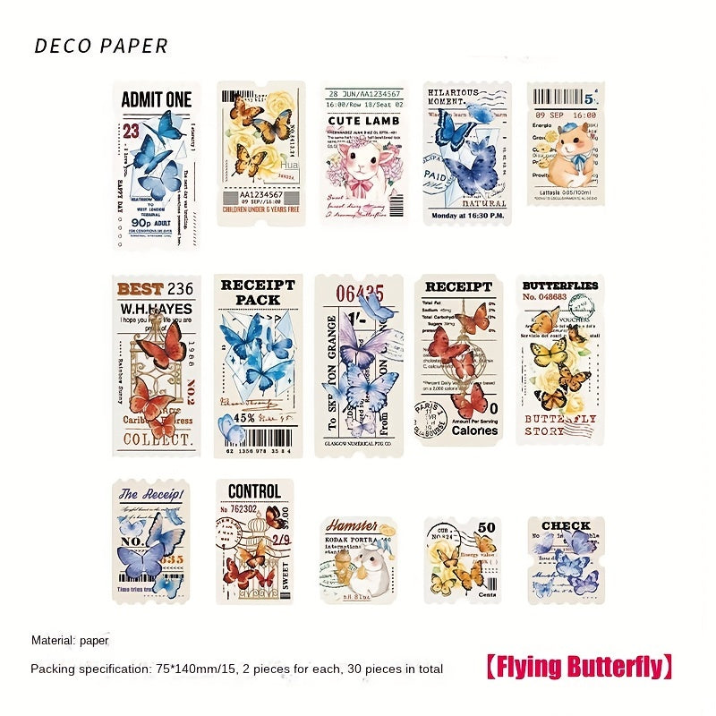 30pcs Vintage DIY Stickers Frame Notebooks Collage Decor