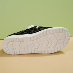 Women's Sunflower & Leopard Print Low Top Walking Shoes Lightweight