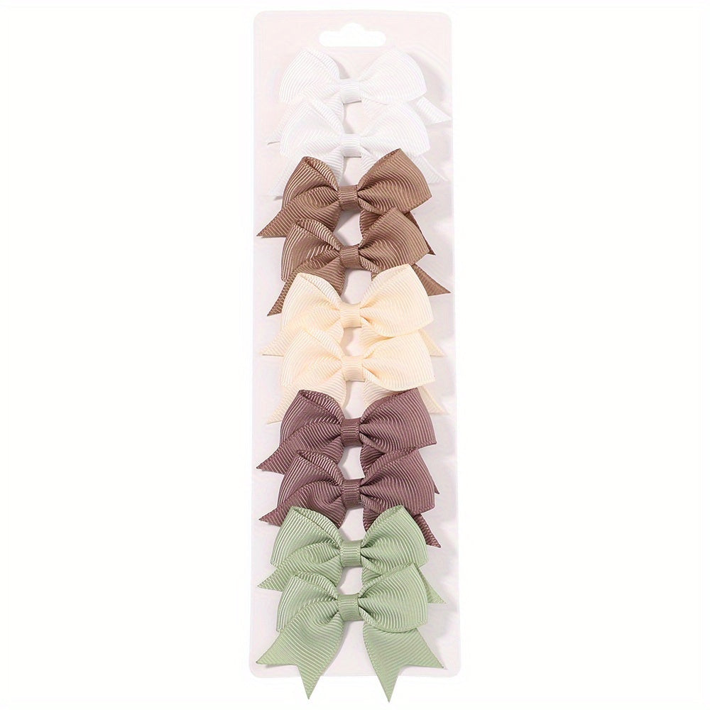 10pcs Cute Bow Hair Clips for Baby Girls