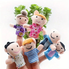 16pc Mini Animal Finger Puppets & Family of 6 Adorable Animals for Kids
