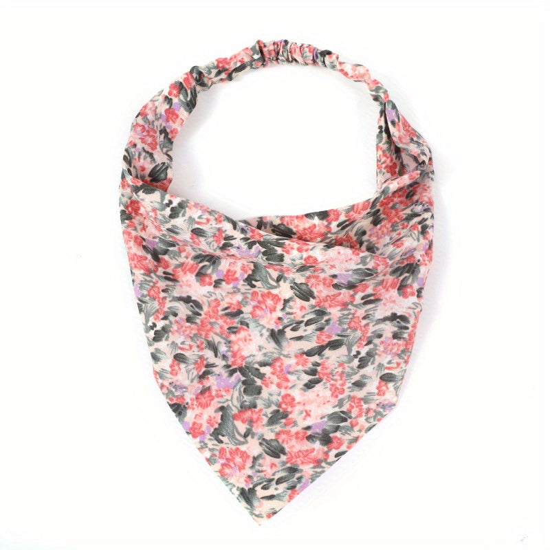 Paisley Print Headband Triangle Head Scarf Elastic Fabric Turban Women