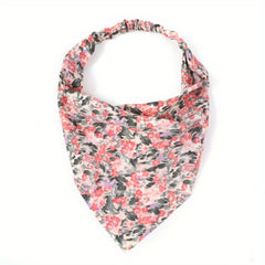 Paisley Print Headband Triangle Head Scarf Elastic Fabric Turban Women