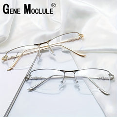 Golden Wire Half Frame Glasses for Men