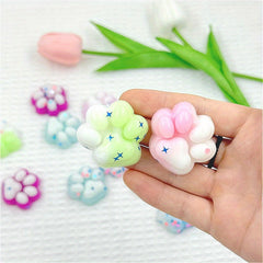 6pcs Mixed Cat Paw Soft Textured Toy Glitter Colorful Durable
