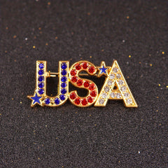 American Flag Skull Brooch Jacket Bags Decoration Punk Rock Style Brooch For Men