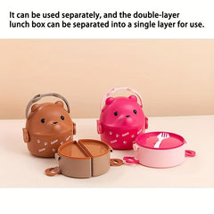 Bear-Shaped Leakproof Lunch Box with Handle